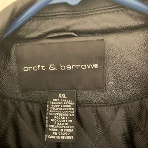 Men’s Croft and Barrow Leather Bomber Jacket!